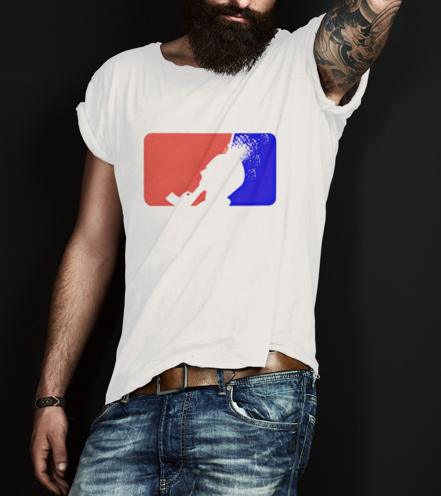 David Major League Shooting Silhouette Red Blue Funny T-Shirt