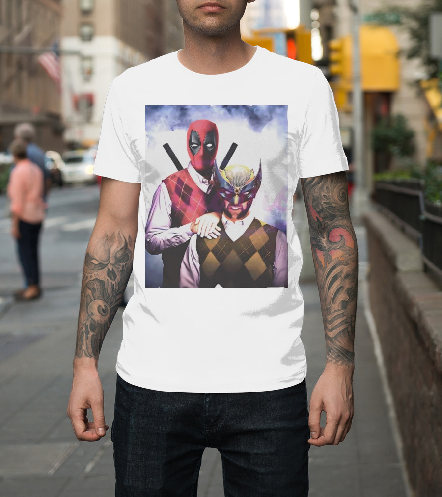 Retro Deadpool And Wolverine Step Brothers Iconic Parody Image T-Shirt