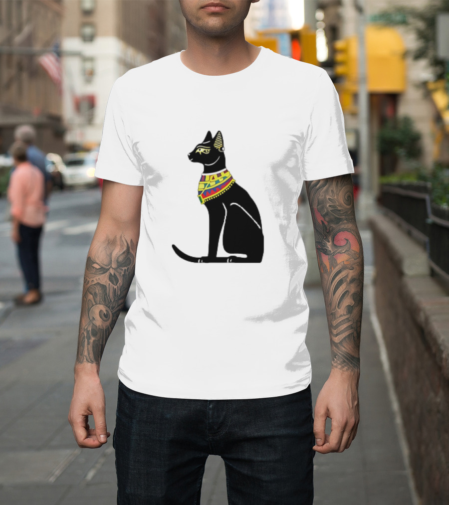 The Egyptian Cat with Colorful Scarf T-Shirt