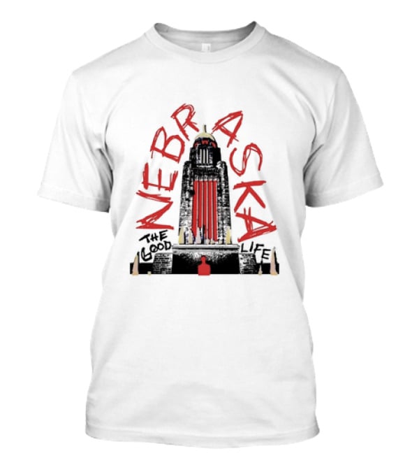 Nebraska The Good Life Capitol Building Stylistic T-Shirt