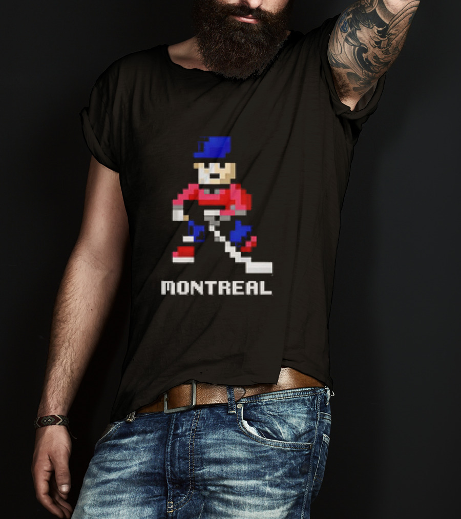 Montreal 8-Bit Hockey Player T-Shirt
