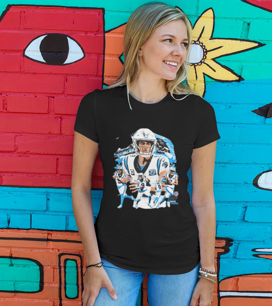 Bryce Young Carolina Panthers NFL Quarterback Action Series T-Shirt