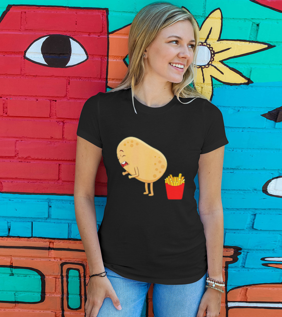 Potato Poops Fries Funny Cartoon T-Shirt