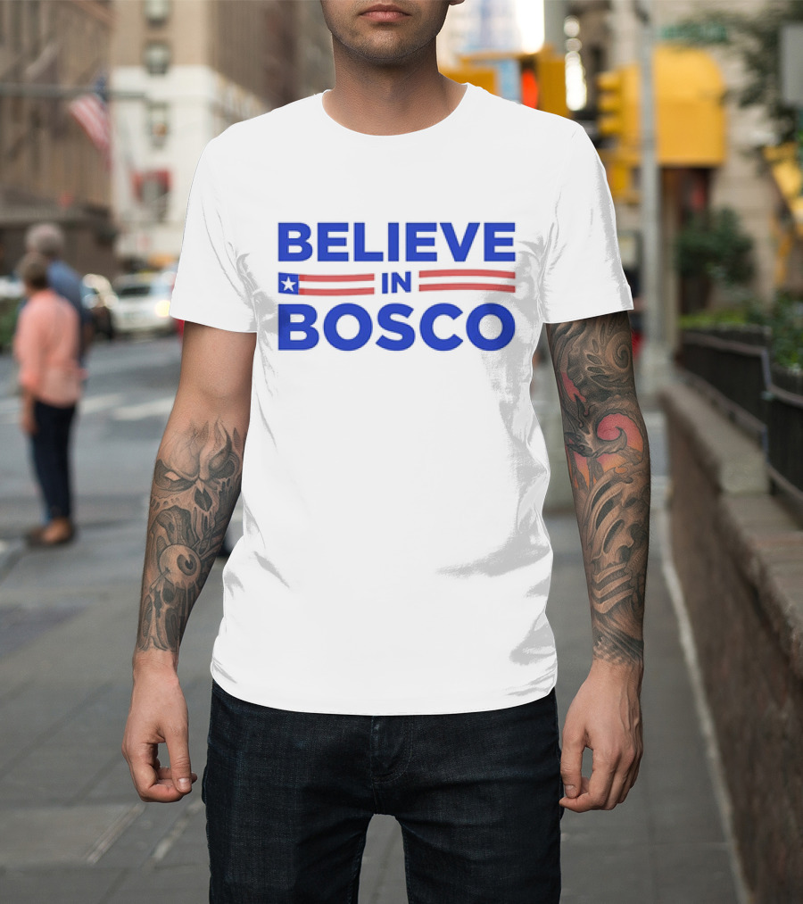 BELIEVE IN BOSCO Star Stripes American Motif T-Shirt