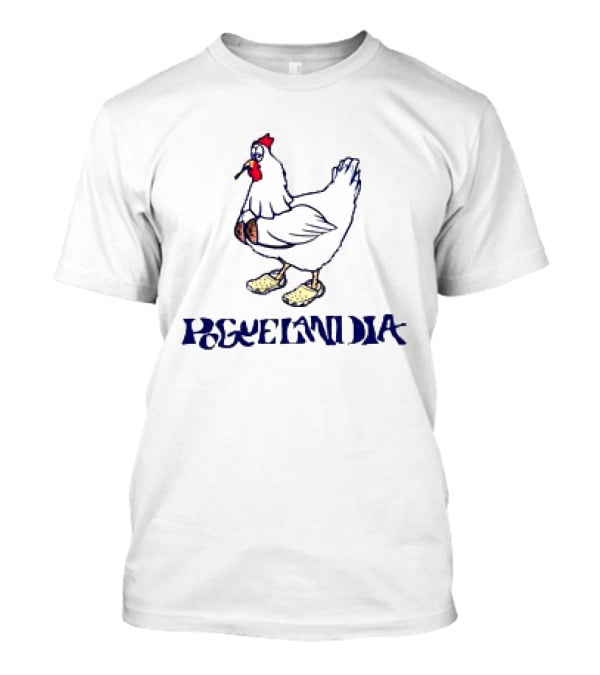 Poguelandia Chicken Wearing Shoes T-Shirt