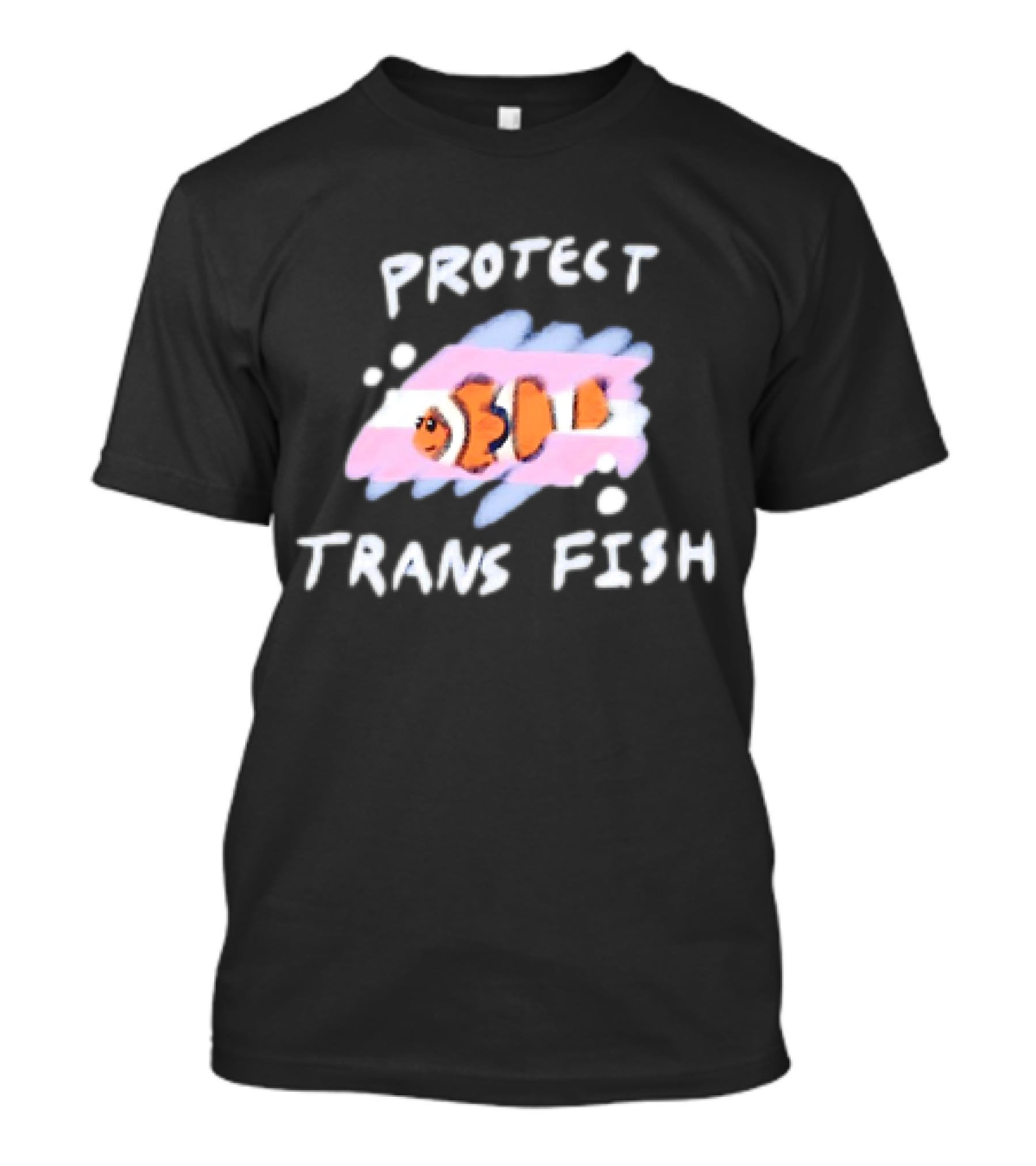 Protect Trans Fish Clownfish With Transgender Flag Colors T-Shirt