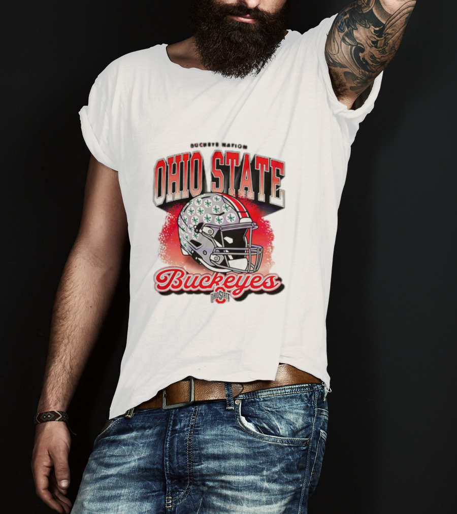 Ohio State Buckeyes Helmet Buckeye Nation Football T-Shirt
