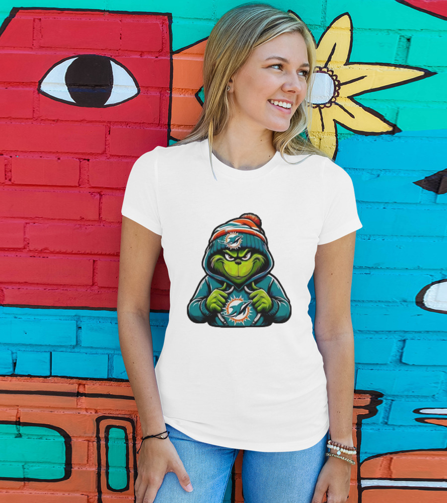 Retro Grinch Miami Dolphins NFL T-Shirt