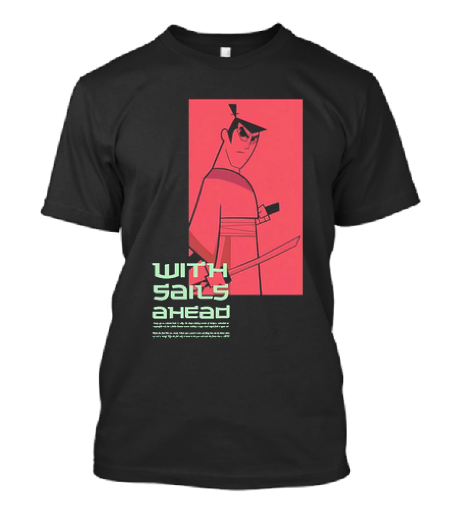 Samurai Jack With Sails Ahead Retro Style Fan T-Shirt