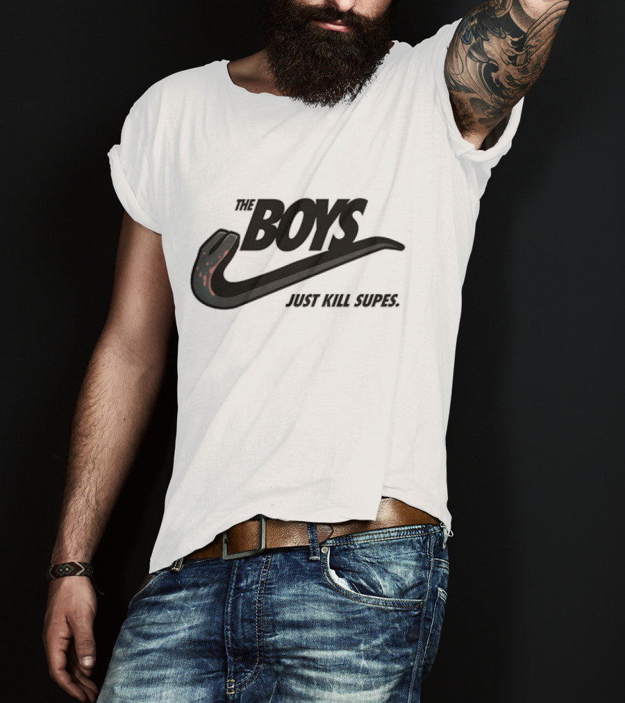 The Boys Just Kill Supes Snake Swoosh T-Shirt