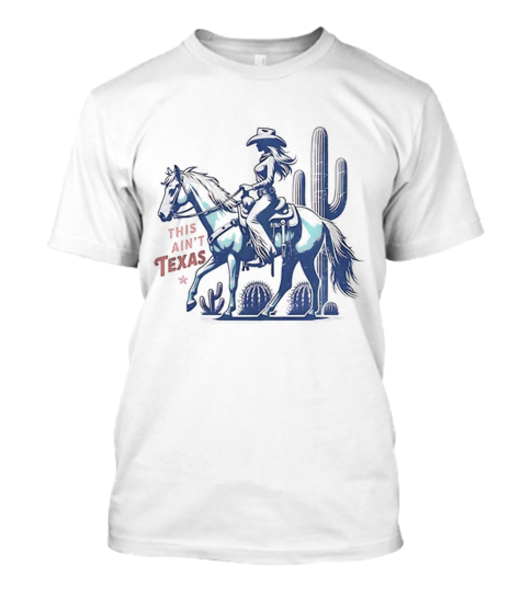 This Ain’t Texas Cowgirl Horse Cactus Retro Western T-Shirt