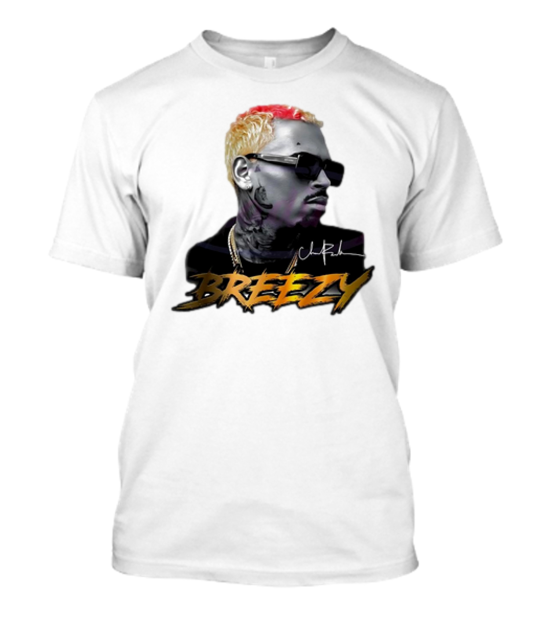 Breezy Chris Brown Signature Style With Sunglasses And Blonde Hair T-Shirt