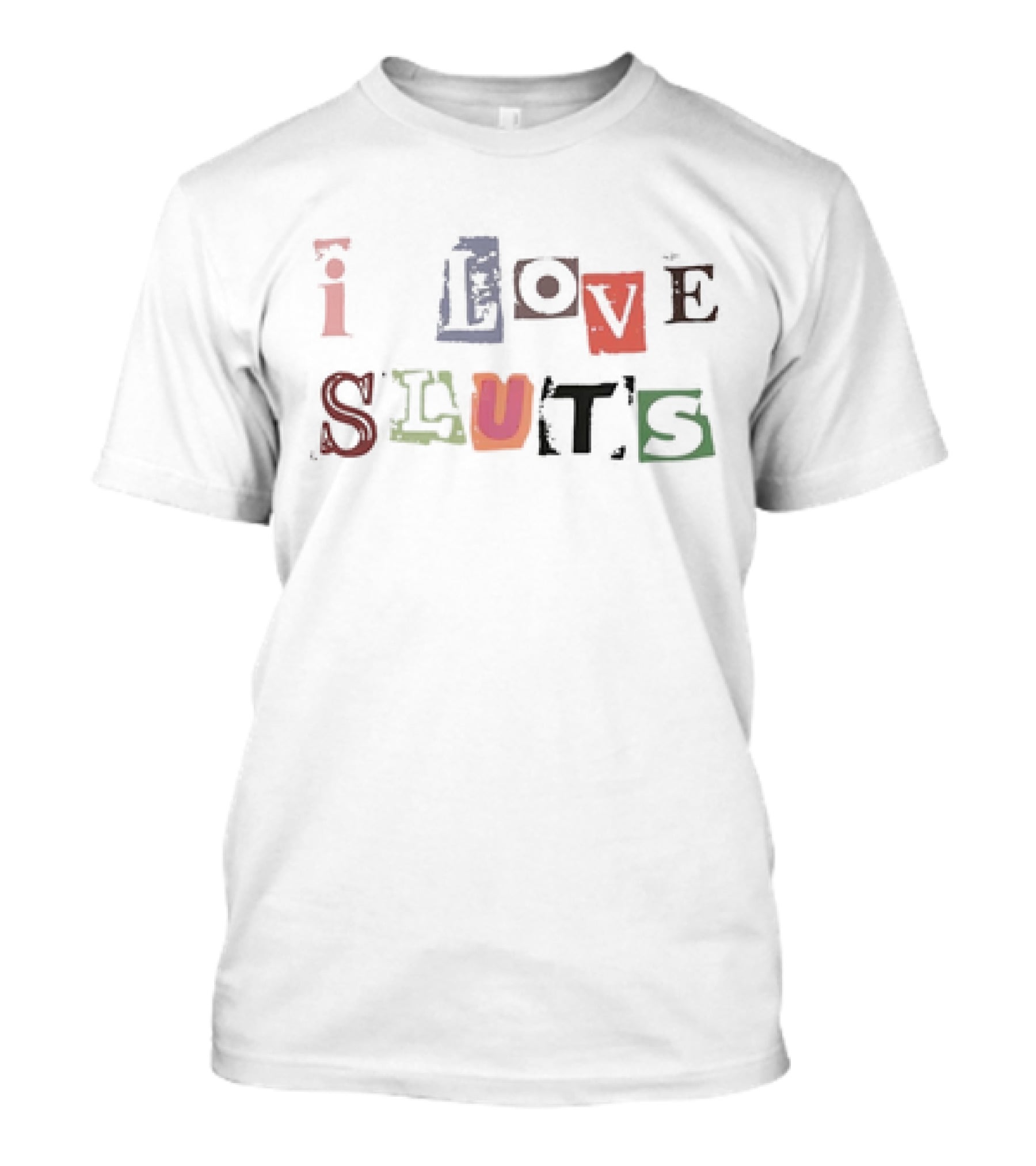 Reyvin Nychole Wearing I Love Sluts Text T-Shirt