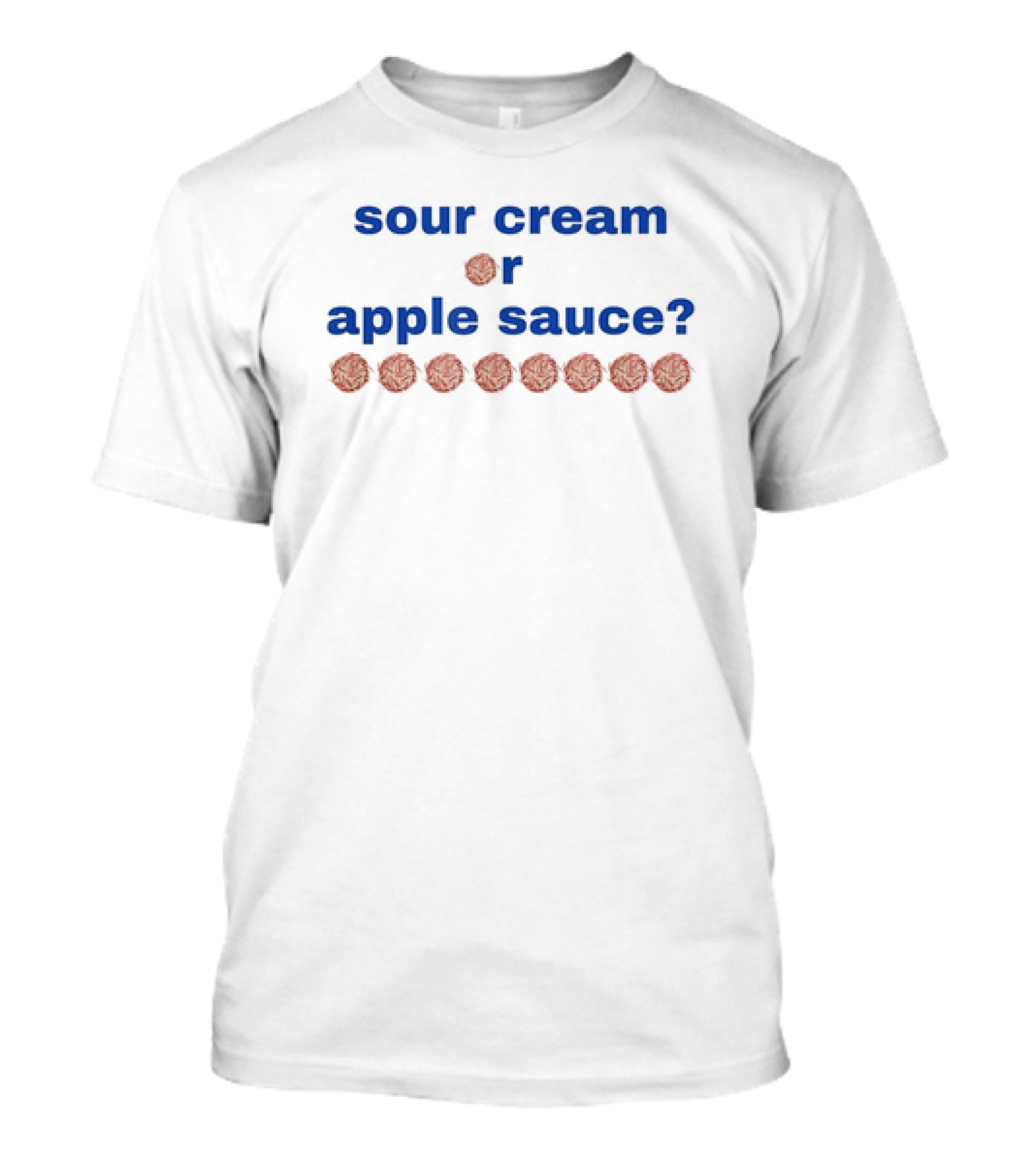 Sour Cream Or Apple Sauce Latkes Question With Potato Icons T-Shirt