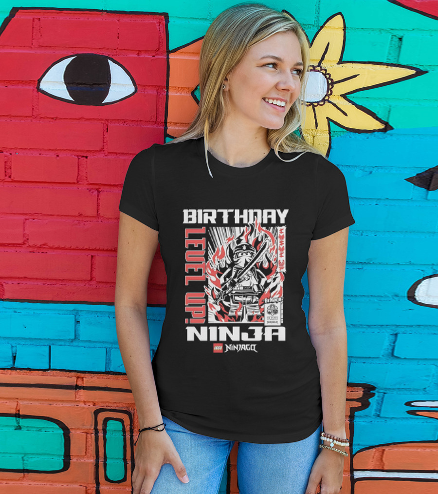 Birthday Level Up Ninja LEGO Ninjago Fire T-Shirt