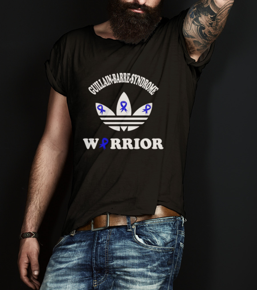 Guillain-Barre Syndrome Warrior Blue Ribbon Classic Emblem T-Shirt