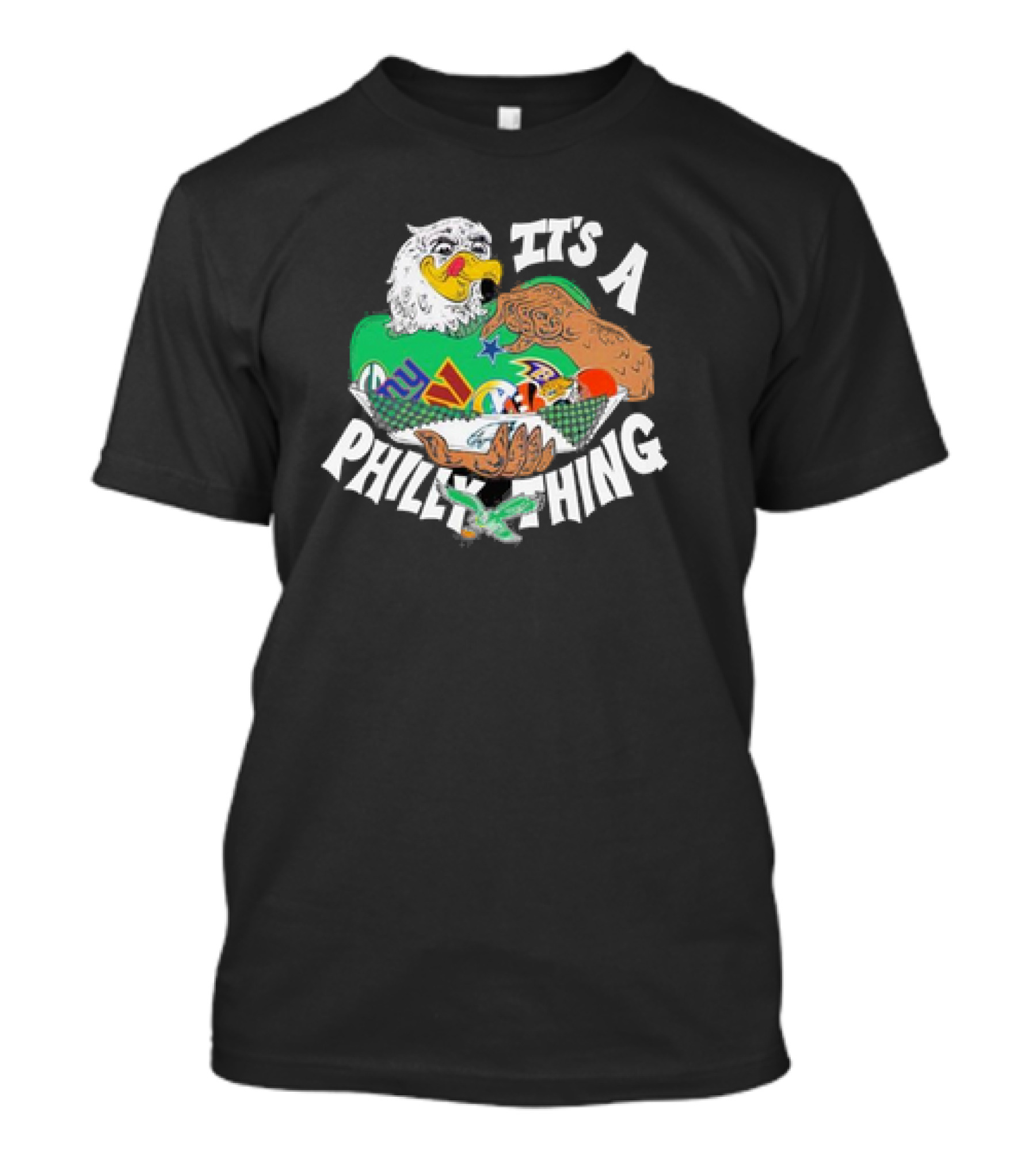 Philadelphia Eagles Christmas It's A Philly Thing With Eagle Holding Giants And Cowboys T-Shirt