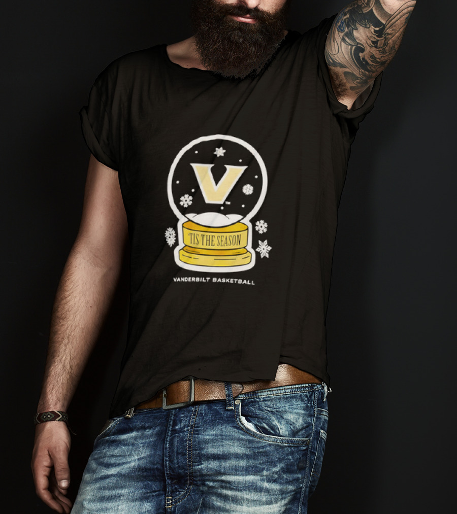 Vanderbilt Basketball Tis The Season Christmas Snow Globe T-Shirt