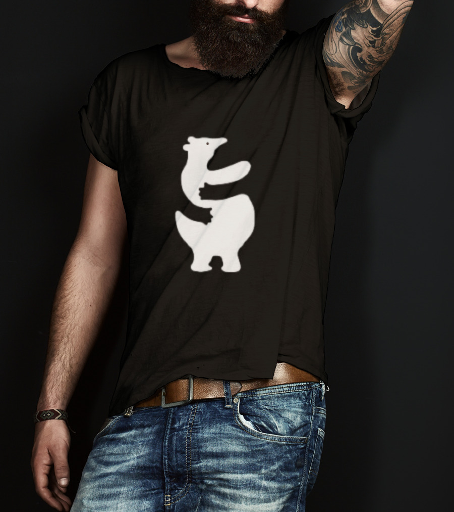 Polar Bear Hug Embrace Silhouette Funny T-Shirt
