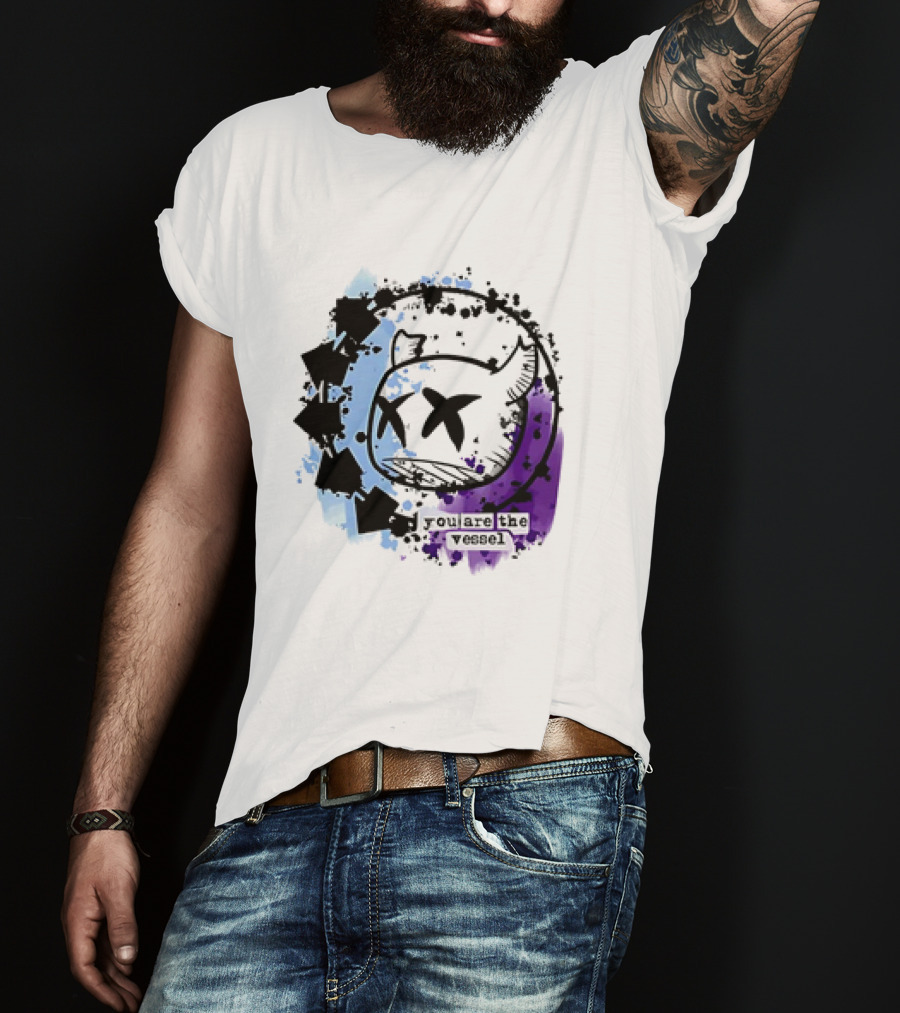 You Are The Vessel Hollow Knight Style Cute Ghost With Splattered Paint Background T-Shirt