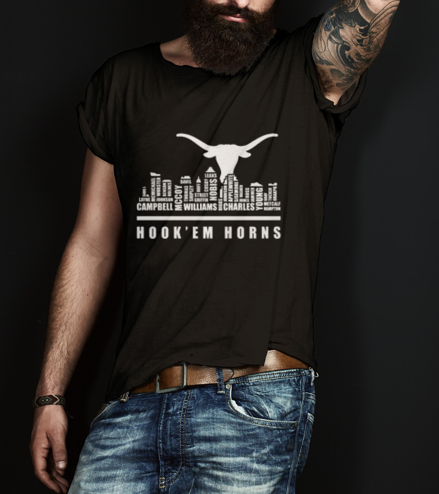 Texas Longhorns Hook Em Horns 2025 Campbell McCoy Williams Nobis Young Charles T-Shirt