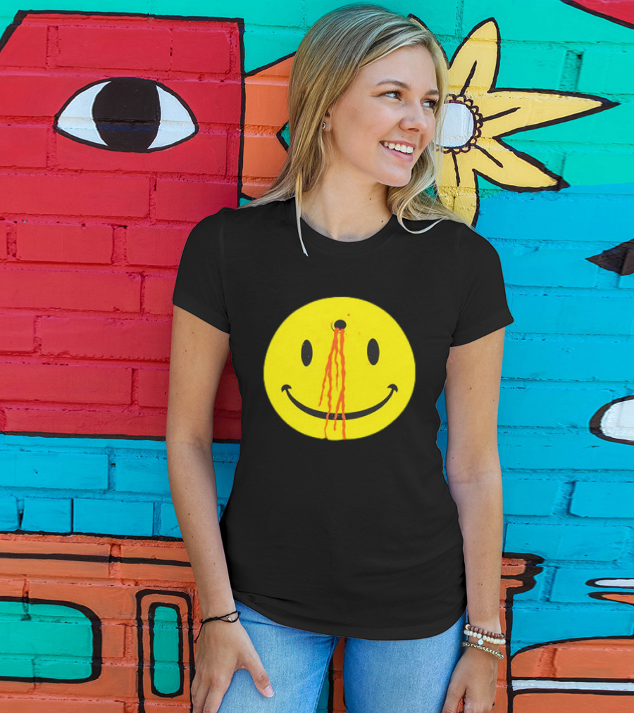 Wild Oats Shot Smiley Face Grunge T-Shirt