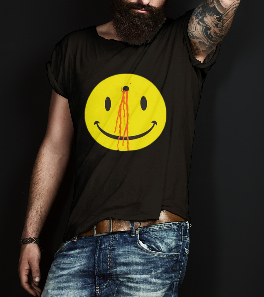Wild Oats Shot Smiley Face Grunge T-Shirt