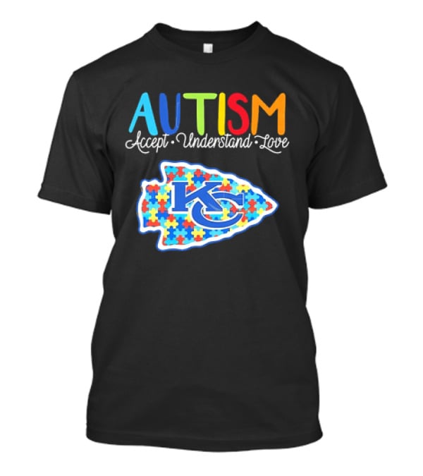 Kansas City Chiefs Autism Accept Understand Love Puzzle T-Shirt