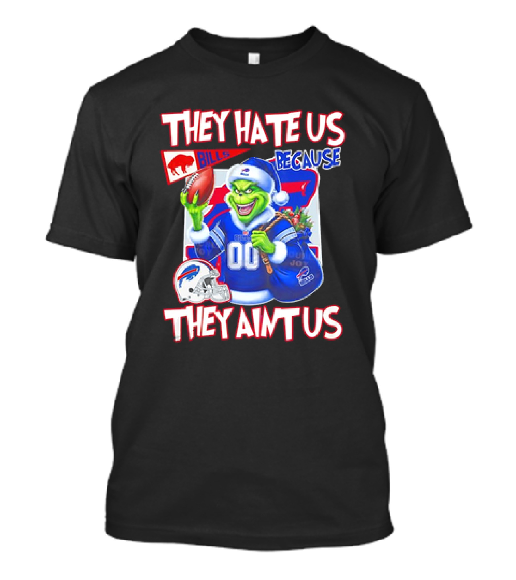 Buffalo Bills NFL Santa Grinch Christmas They Hate Us Because They Ain't Us T-Shirt