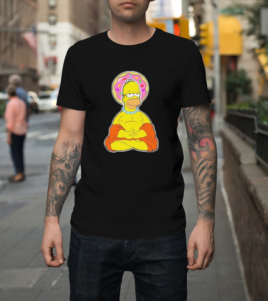 Homer Simpson Doughnut Enlightenment Buddha T-Shirt