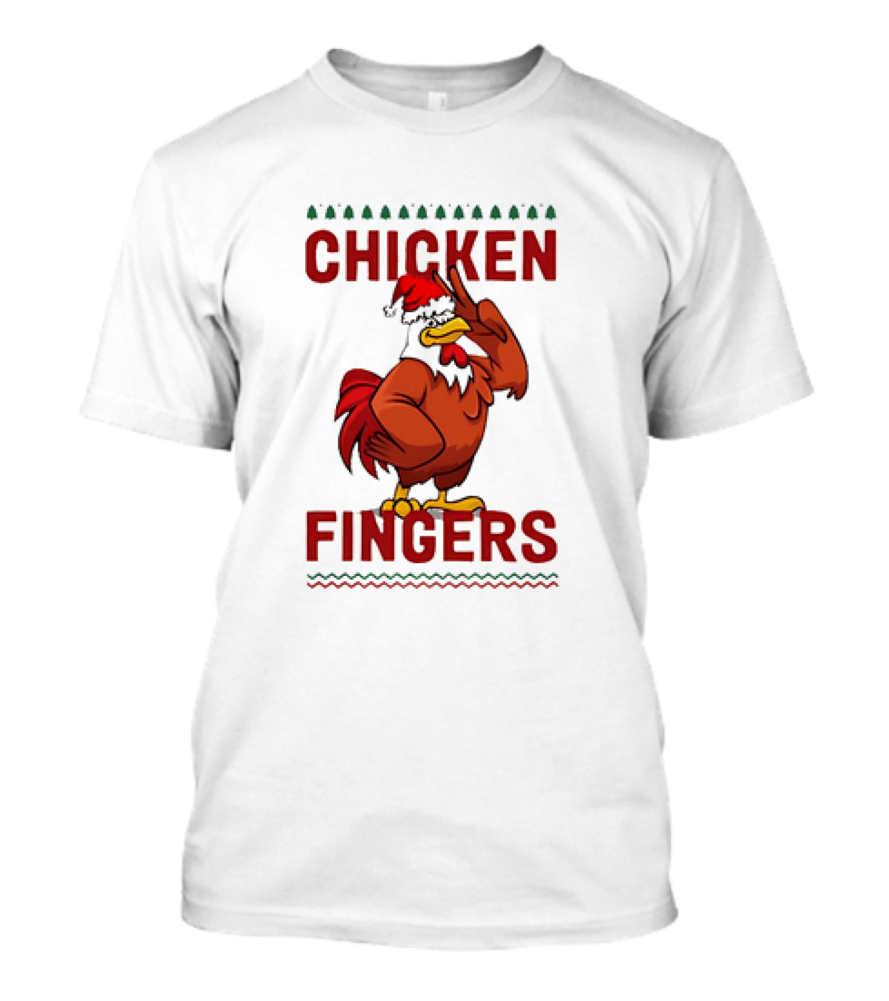 Chicken Santa Fingers Peace Sign T-Shirt