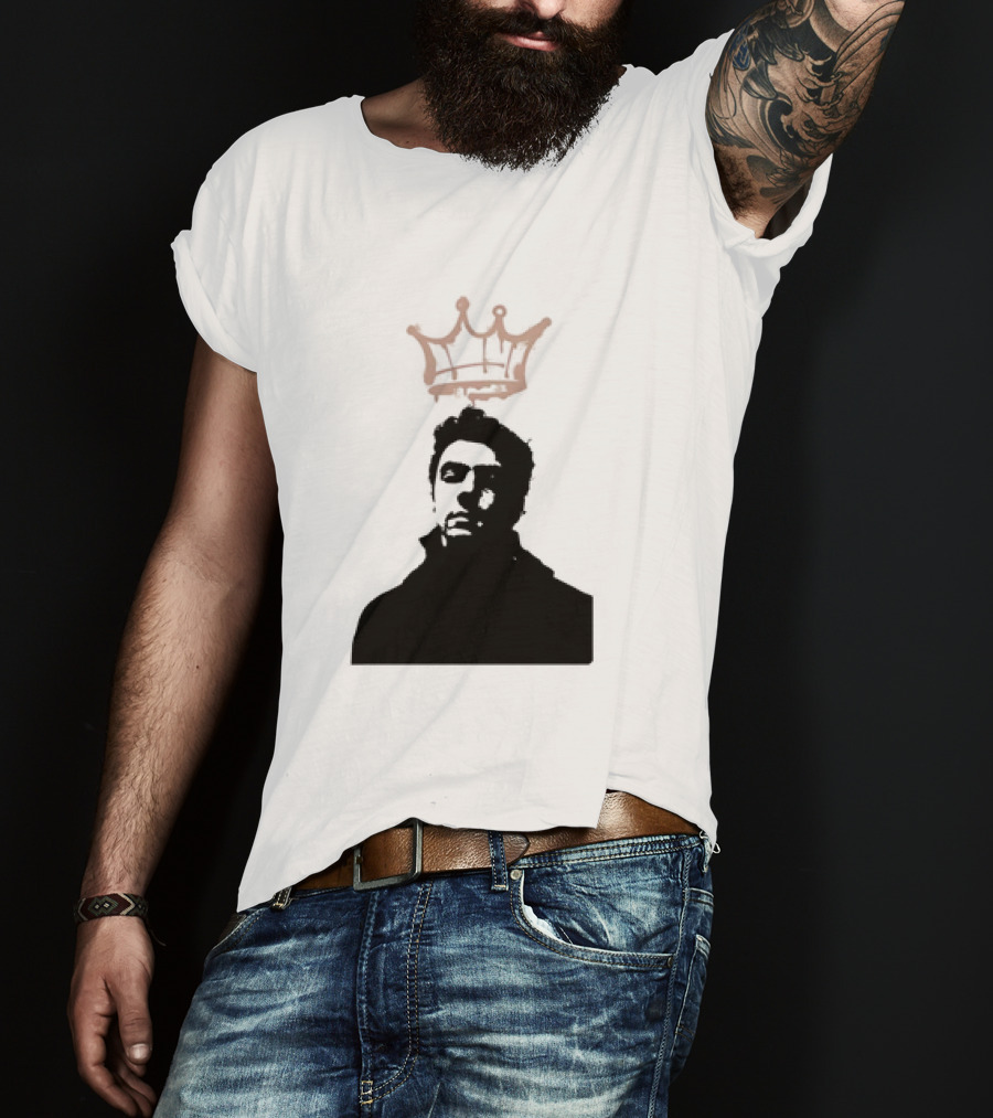 Mangione King Graffiti Crown Portrait Fitted Scoop T-Shirt
