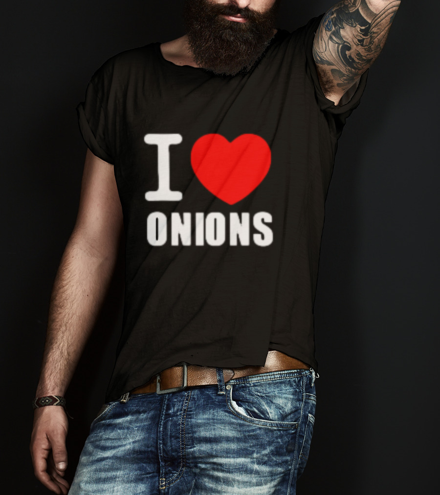 I Heart Onions Retro Love T-Shirt