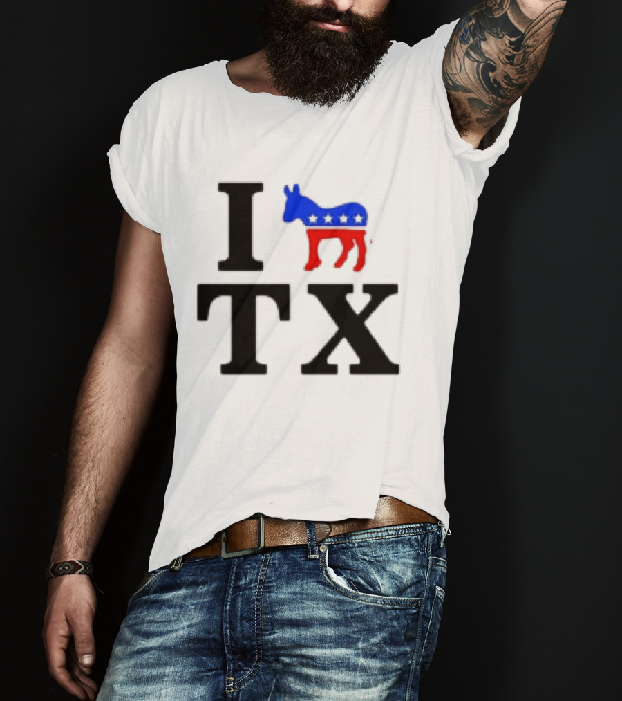 I Love Texas Democrat Donkey Symbol TX T-Shirt