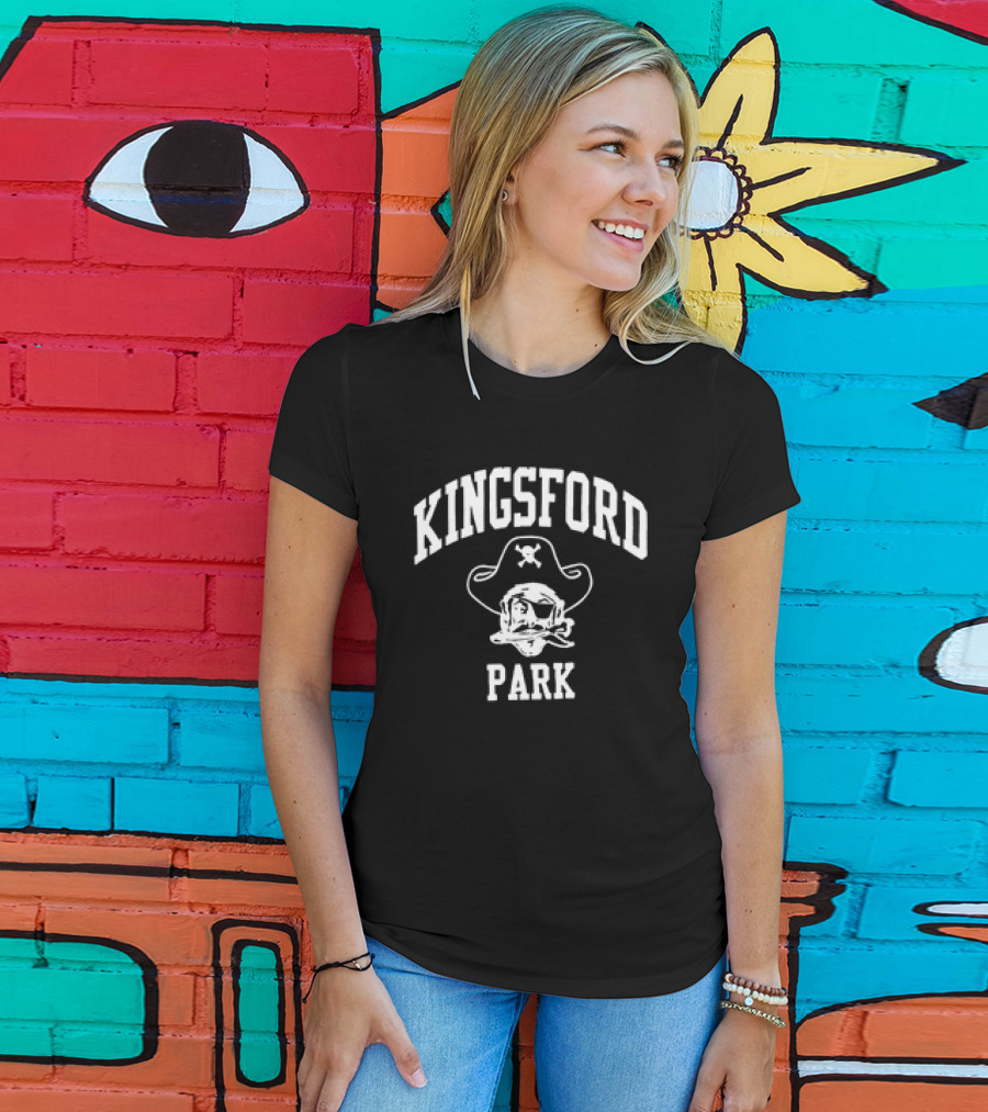 Kingsford Park Pirate Skull Logo With Crossbones T-Shirt