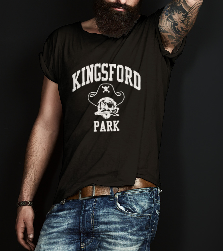 Kingsford Park Pirate Skull Logo With Crossbones T-Shirt