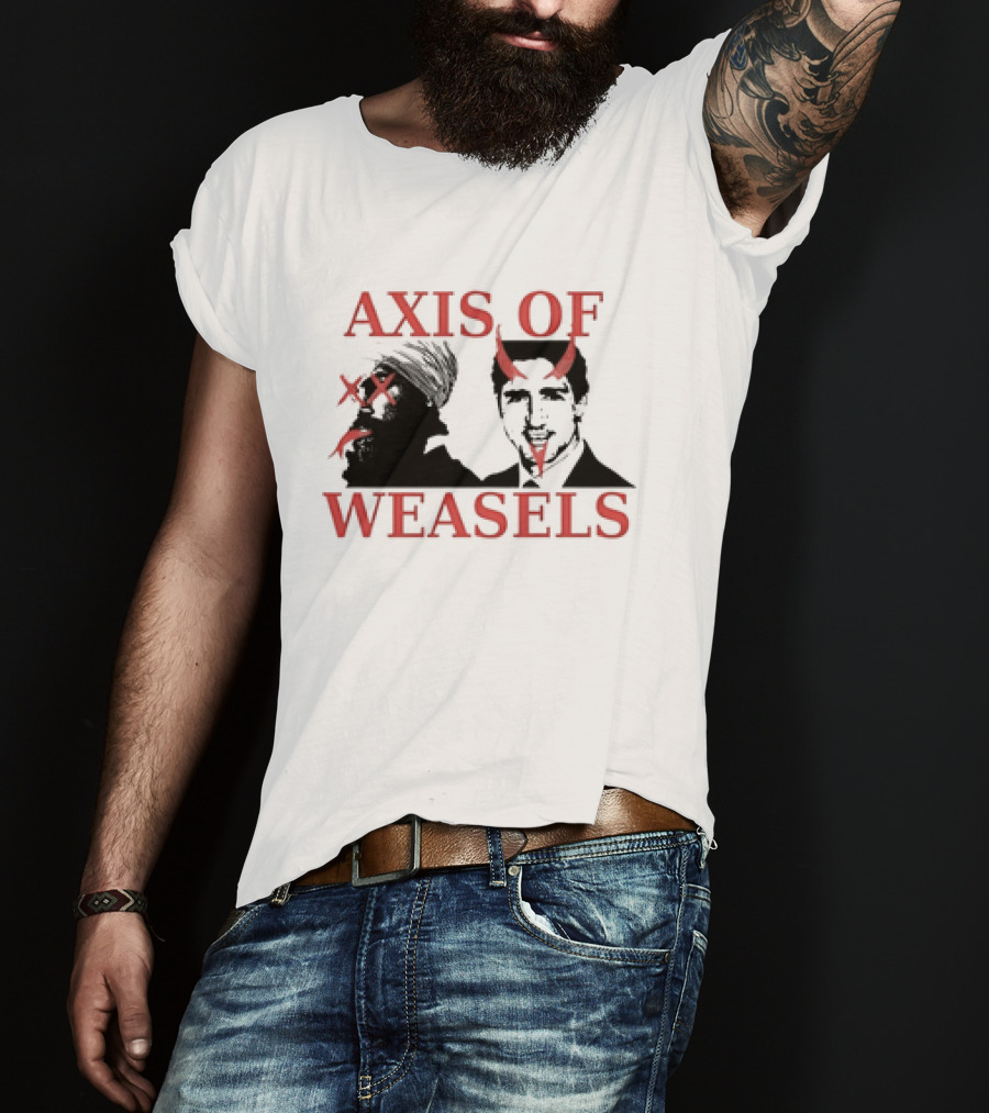 Axis Of Weasels Classic Political Satire Leaders With Devil Horns T-Shirt