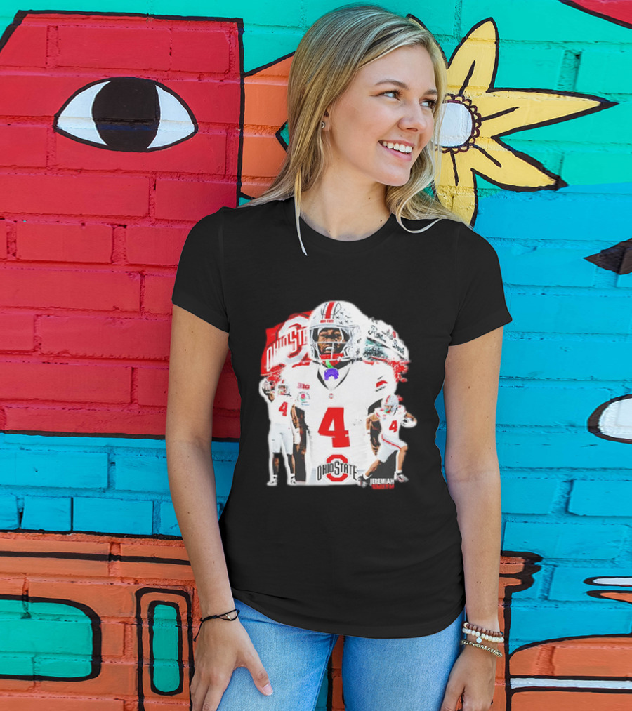 Ohio State Buckeyes Jeremiah Smith Football Player Number 4 960s Sports T-Shirt