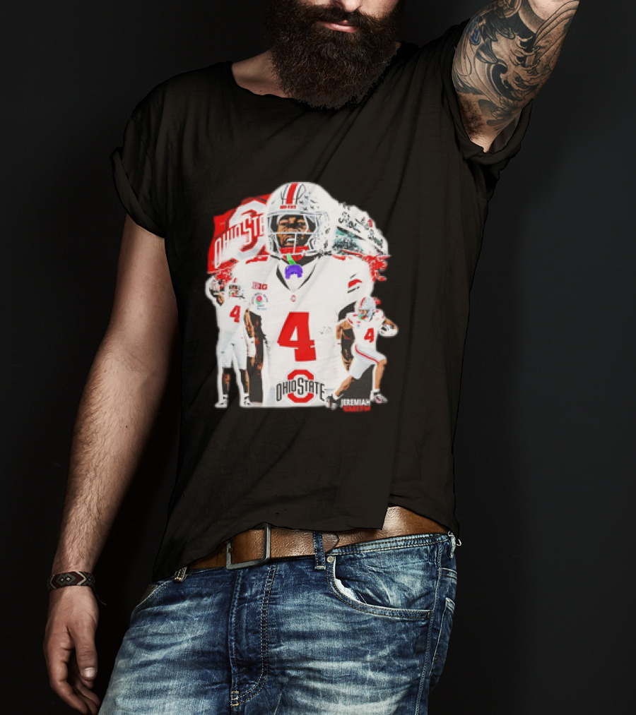 Ohio State Buckeyes Jeremiah Smith Football Player Number 4 960s Sports T-Shirt
