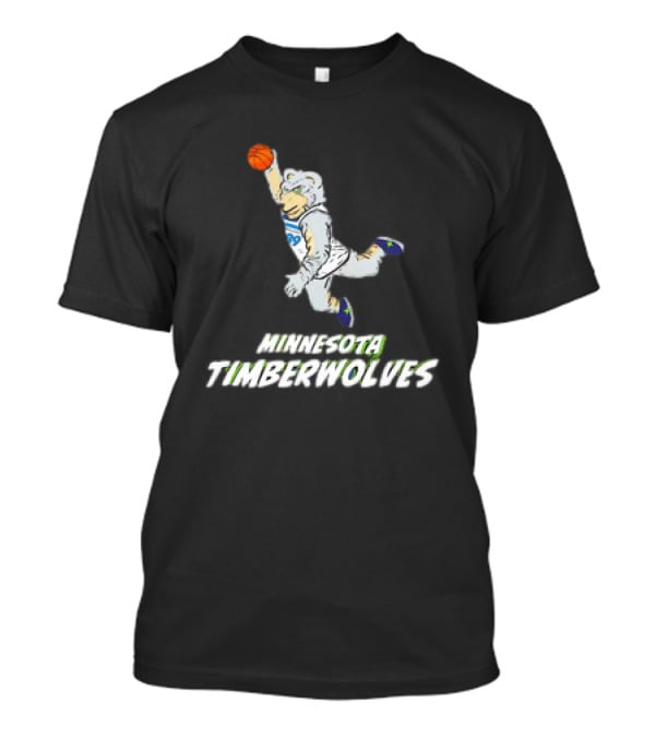 Minnesota Timberwolves Mascot Dunking Basketball T-Shirt
