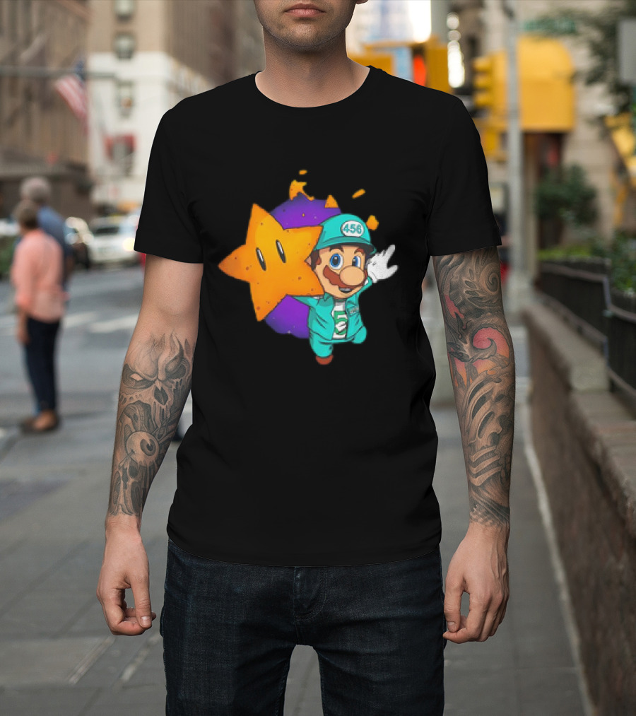 Mario with Squid Game 456 Star Fusion T-Shirt