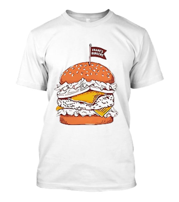 Frank’s Burgers Cheeseburger With Lettuce And Flag T-Shirt