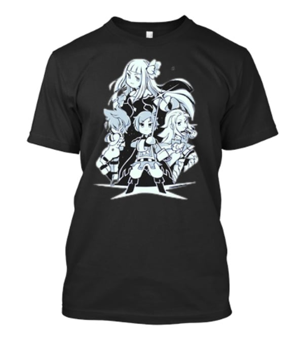 Bravely Default I'm Going All Out Anime Style Character Ensemble T-Shirt