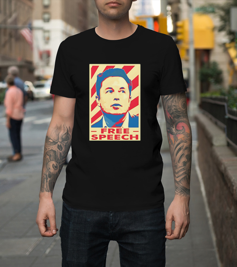 Elon Musk Free Speech Poster T-Shirt