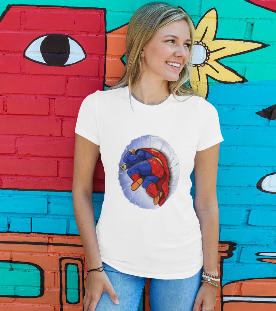 Superman X Yamcha Fallen Hero Parody Crossover T-Shirt