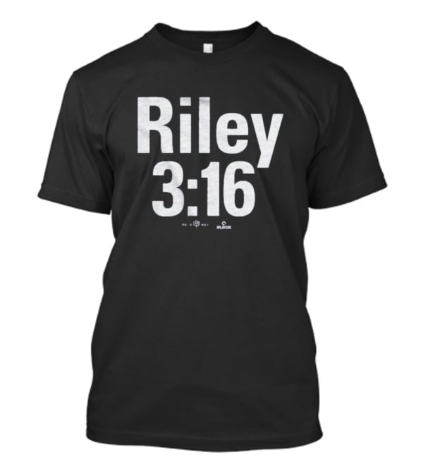Riley 3:16 Baseball Themed Bold Text Design T-Shirt