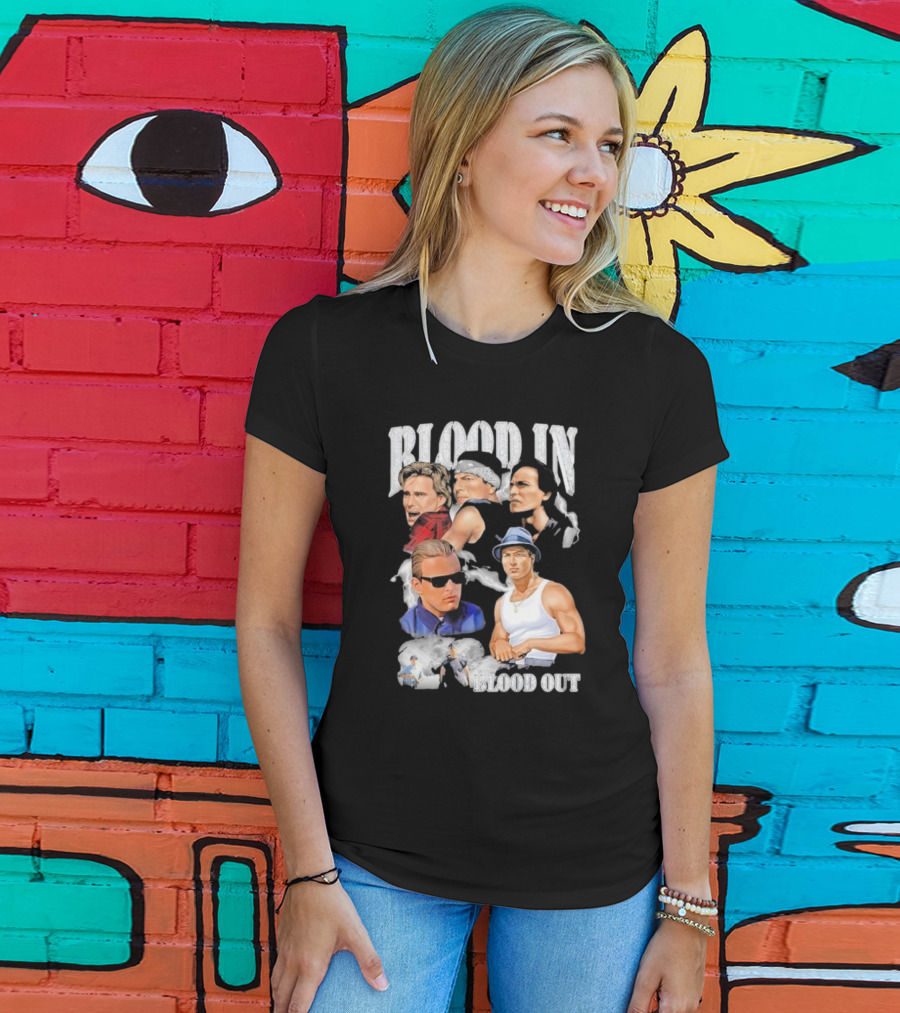 Blood In Blood Out Movie Characters Collage With Diamonds T-Shirt