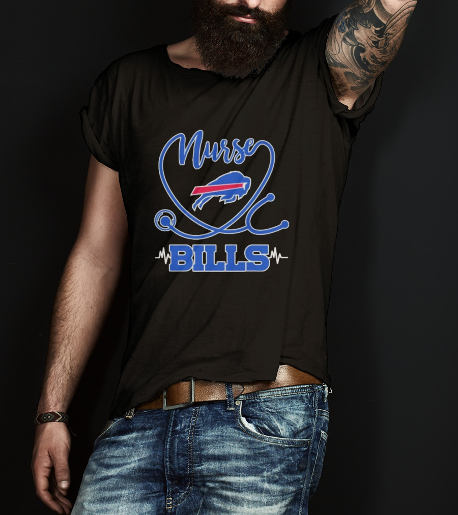 Nurse Buffalo Bills Stethoscope Heartbeat T-Shirt