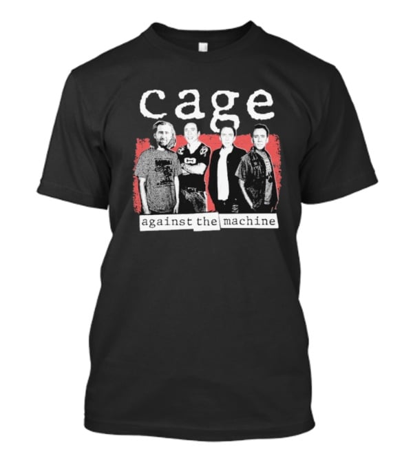 Cage Against The Machine Nicholas Sports Jersey Black White Red T-Shirt