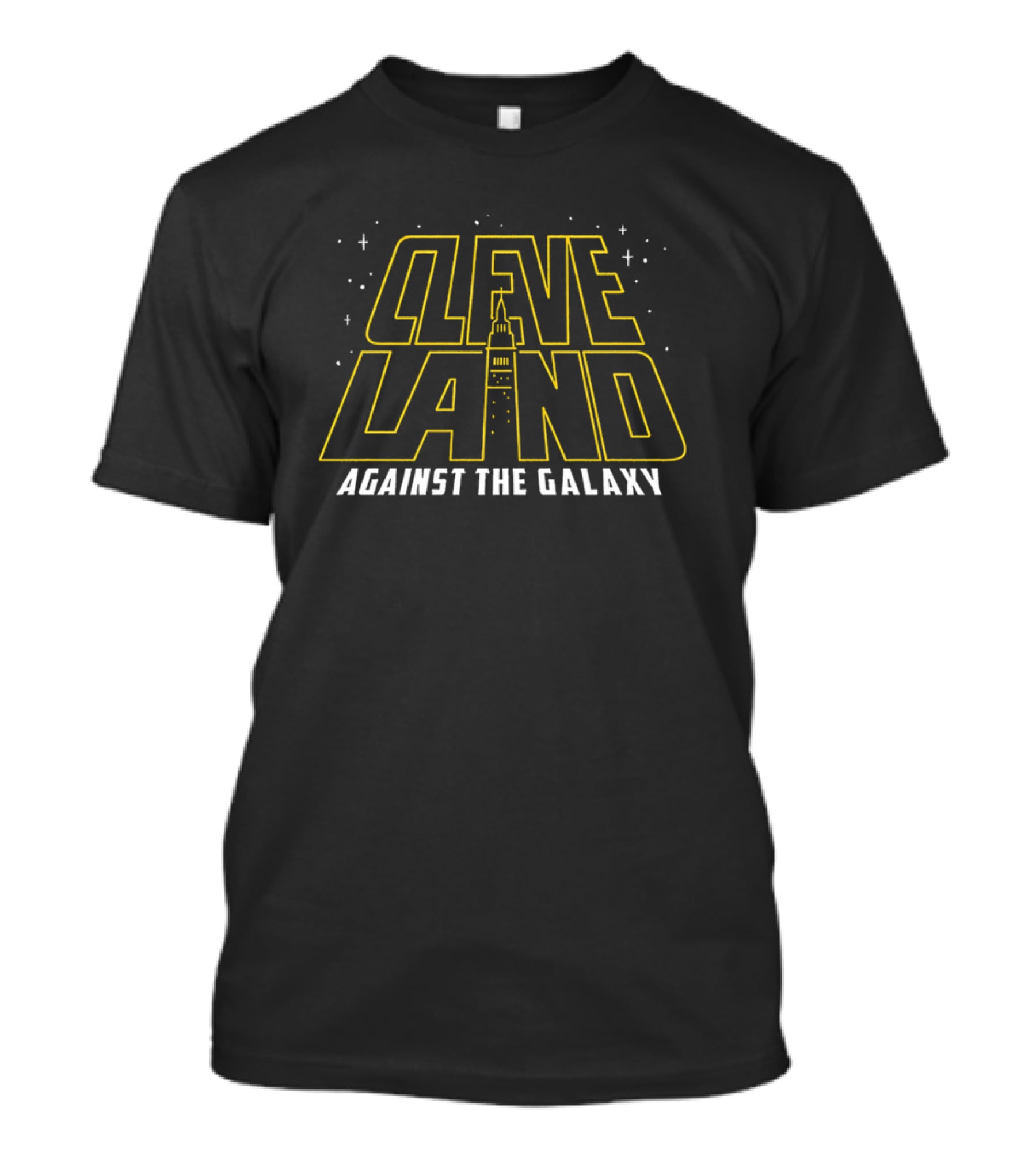 Cleveland Against The Galaxy Tower And Stars Fantasy Style T-Shirt